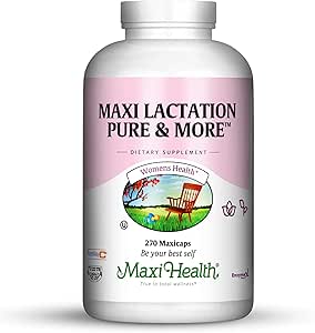 [BRSWIZQQBMCWKHQ7] Maxi Health Lactation Pure & More - Mom's Favorite - Nursing Support - 270 Capsules - Kosher (LPM)