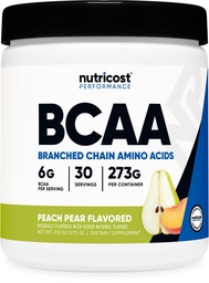 Nutricost BCAA Powder 2:1:1 (Peach Pear, 30 Servings) - Branched Chain Amino Acids