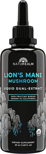 [BRSW2GI6OV5Q4EI6] Naturealm Lion’s Mane Mushroom Liquid Tincture Supplement – Fokus, Memory & Brain Health, Vegan, Non-GMO – Organische Fruchtkörper, 1 Monat Versorgung