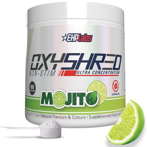[BRSROZD7DJYBSCA6] EHP Labs OxyShred Non Stimulant Pre Workout Powder - Stim Free Pre Workout, Caffeine Free Preworkout for Men & Women - Non Stim Preworkout - Sugar Free Energy Powder - Mojito, 60 Servings