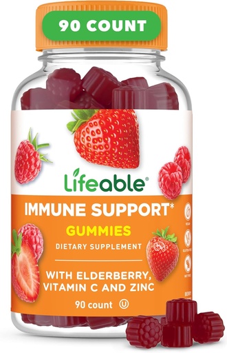 [BRSW22YRPMMQA3IU] Lebensfähige Immununterstützung Gummi für Erwachsene | Elderberry Vitamin C und Zink | Great Tasting Elderberry Immune Support Supplement Gummies | Immunität Gummies für Erwachsene, Männer, Frauen | 90 Gummies