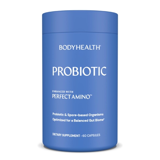 [BRSWGAAEOZ5A2AL4] BodyHealth Probiotic Enhanced with PerfectAmino for Women and Men, Spore Based with Bifidobacterium, Lactobacillus Salivarius, Lactobacillus Acidophilus - 60 Capsules