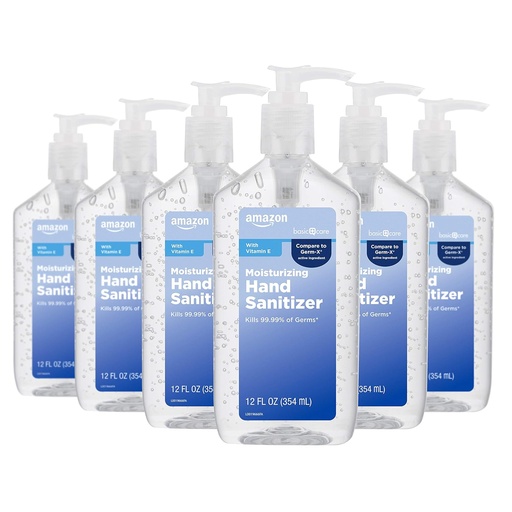 [BRSWYADYO4IQI3LJ]   Basic Care - Original Hand Sanitizer 62%, 12 fl oz (Pack of 6)