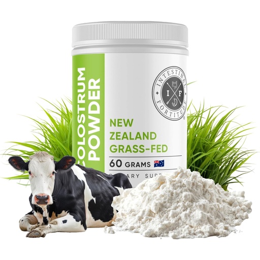 [BRSROCAZAUDWECIZ] Intestinal Fortitude 100% Grass Fed New Zealand Cows Colostrum Powder, Grassfed, Hormone Free, GMO Free, Optimal Gut Health and Immune System Support, Leaky Gut, IBD, 60 Grams