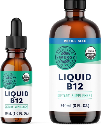 [BRSRAZLQBEHGC3QU] Vimergy Liquid B12 (30 mL) and Liquid B12 Refill (240 mL) - Bundle