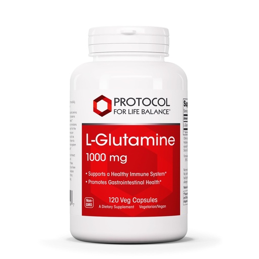 [BRSWIY3YC4DAA3LA] PROTOCOL FOR LIFE BALANCE L-Glutamine 1000mg - Amino Acid - Muscle Tissue, Gut Health Immune Health - 120 Veg Caps