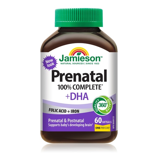 [BRSWK2YEO4PG2ADU] Jamieson PRENATAL Complete Multivitamin with DHA Supplement 60 Softgels
