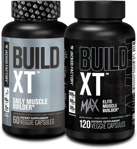 [BRSRAALQOQBBSEIU] Jacked Factory Build-XT Daily Muscle Builder (60 Count) Build-XT Max Elite Muscle Builder (120 Count)