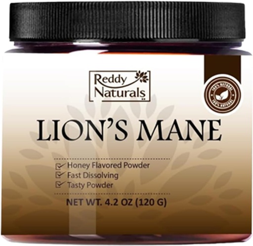 [BRSROEL4BV7AGYL3] Reddy Naturals Aryana Lion’s Mane Powder - Fast-Dissolving with Beta Glucan & Acacia Gum - Supports Cognitive Function & Immune Health - Sugar-Free Orange Flavor - 30 Servings