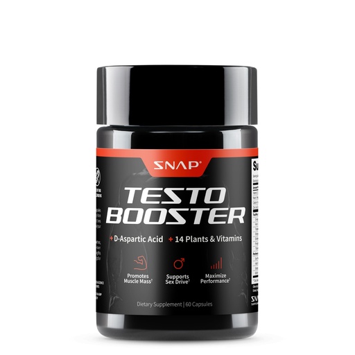 [BRSWGGI3CEFGMEL3] Snap Supplements Testosterone Booster for Men - Promotes Muscle Growth, Booster for Men, Enhancing Natural Energy, Stamina and Strength, 60 Capsules