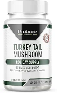 [BRSROCQ7BAFQAHLL] Probase Nutrition Premium Turkey Tail Mushroom Capsules Turkey Tail Supplement with Real Mushroom Extract Coriolus Versicolor 4 Month Supply 120 Capsules