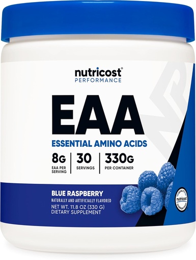 [BRSW2AIHCMBRGHQ2] Nutricost EAA Powder 30 Servings (Blue Raspberry) - Aminoácidos esenciales - No GMO, Gluten Free, Vegetarian Friendly