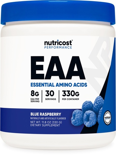 [BRSW2AIHCMBRGHQ2] Nutricost EAA Powder 30 Servings (Blue Raspberry) - Essential Amino Acids - Non-GMO, Gluten Free, Vegetarian Friendly