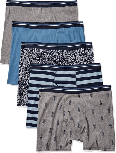 [BRSRAFAOCVYWKET7] Sous-vêtements pour homme Essentials, Coton confortable, Sans étiquette, Pack de 5