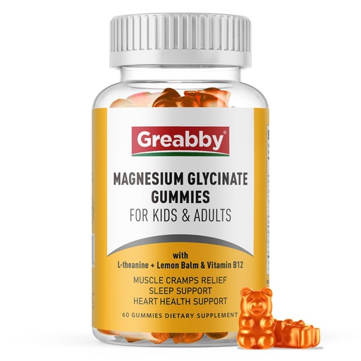 [BRSRMAL3OIPW2CL6] Magnesium Glycinate Gummies for Kids & Adults - Magnesium Glycinate 300mg Chewable Supplement - Promotes Sleep, Muscle, Relaxation (60Count)