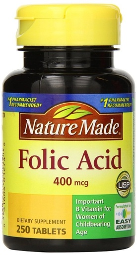 [BRSWIZQRPMAQCE3U] Nature Made Folic Acid 400 mcg 250 Count (4 Pack)