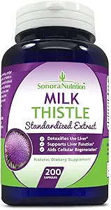 [BRSWKEIHBN7WKDDY] Milk Thistle Standardized Extract with 80% Silymarin 250 mg, 200 Capsules