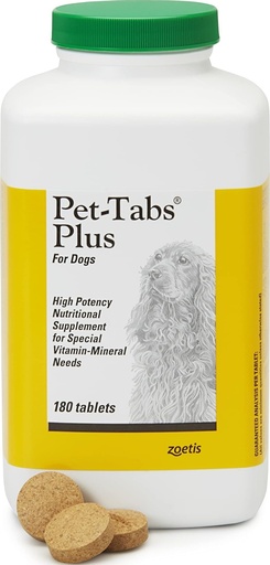 [BRSWIYDZO4FBAC32] Zoetis Pet Tabs Plus 180CT,Brown,10000276 | 20 Essential Minerals & Vitamins, Restorative Formula for Aging & Working Dogs, Stress Recovery, Supports Nutritional Gaps