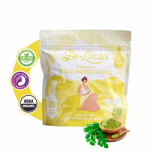 [BRSWYZQNA4IGC33V] Go-Lacta 100% Organic Premium Moringa Capsules for Breastfeeding - Build Breast Milk Supply Before Birth - Healthy Breastfeeding for Mom and Baby - Increase Breast Milk Supply