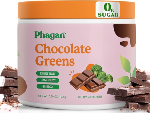 [BRSROAY2OJ5GECDO] Greens Superfood Powder Kids Drinks - Yummy Chocolate Green Superfood Powder for Kids - Sugar-Free Chocolate Mix Greens Supplements - Daily Greens with Spirulina & Chlorella - 60 Servings