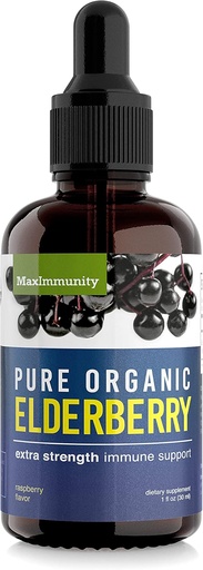 [BRSW2FINBEHBG3DL] Organic Elderberry Syrup, 30 Day Supply, Black Elderberry Liquid for Immune Support, Sambucus Elderberry Syrup - Liquid Extract Drops for Kids & Adults - Extra Strength (1 Pack)