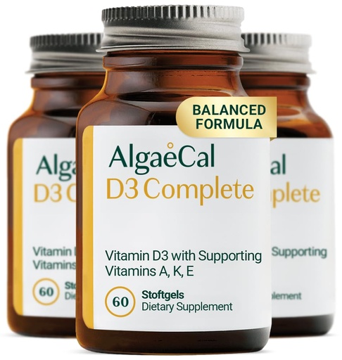 [BRSROGQCBECB42Y3] ALGAECAL D3 Complete - Enhanced Immune Support & Bone Health with D3 K2, A, & E - Whole Body Wellness & Bone Strength, 60 softgels (3 Packs)