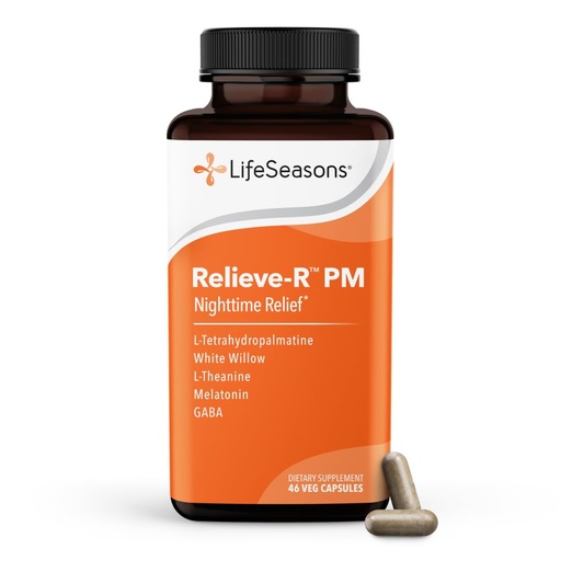 [BRSWY2YYCQJWA2T4] LifeSeasons Relieve-R PM - Eases Nighttime Aches & Discomfort - Relaxes Muscles - Calms The Nervous System - Supports Natural Sleep Cycles & Non Habit Forming - 46 Capsules