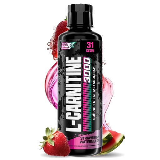 [BRSROCAPOV5QKAIY] Nutrex Research Liquid Carnitine 3000 | (Strawberry Watermelon) | Premium L Carnitine Liquid, Stimulant Free 31 Servings