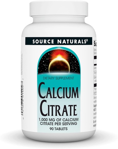[BRSWIY34BMPGKCD6] SOURCE NATURALS Calcium Citrate 1,000 mg of Calcium per Serving, 90 Count