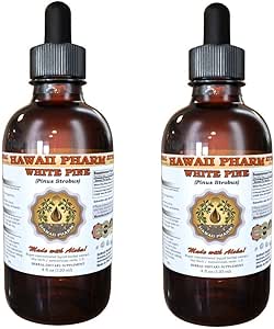[BRSWIAYCBUJWAAIZ] White Pine Liquid Extract, White Pine (Pinus Strobus) Bark Powder Tincture, Herbal Supplement, Hawaii Pharm, Made in USA, 2x4 fl.oz