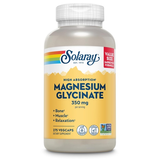 [BRSW2GIDCIFB4CA4] SOLARAY Magnesium Glycinate Capsules, Chelated Magnesium Bisglycinate w/BioPerine, Higher Absorption Magnesium Supplement - Bones, Muscles, Heart Support, Vegan, 68 Servings, 275 VegCaps