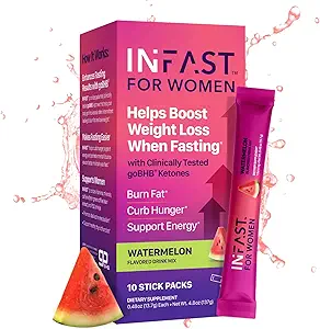 [BRSRAYY3BN5GYFYU] Intermittent Fasting Drink Mix for Women - BHB Exogenous Ketones Powder with Fasting Electrolytes & Green Coffee Bean Extract for Energy Focus and Hormonal Balance Support (Watermelon) - 10ct