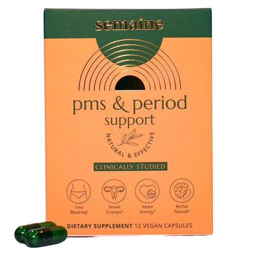 [BRSRMFI7PJYR4H3Z] Semaine PMS & Period Support - Menstrual Cramps: No More Period Cramps, Mood Swings, or Bloating. PMS Supplement for Happy Hormones (12 Count)