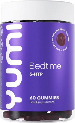 [BRSWGAATPMBWGG3V] Premium 5-HTP Bedtime Gummies - 100mg Per Serving | Non-GMO, Gluten-Free, Vegan-Friendly | Passion Fruit Flavor | 60 Gummies