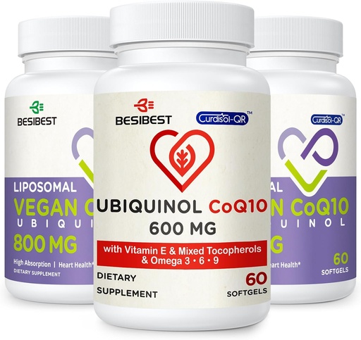 [BRSROHAOCN6AYHT3] CoQ10 600mg 1PCS Bundle with 800mg Liposomal CoQ10 Ubiquinol Supplement 2PCS