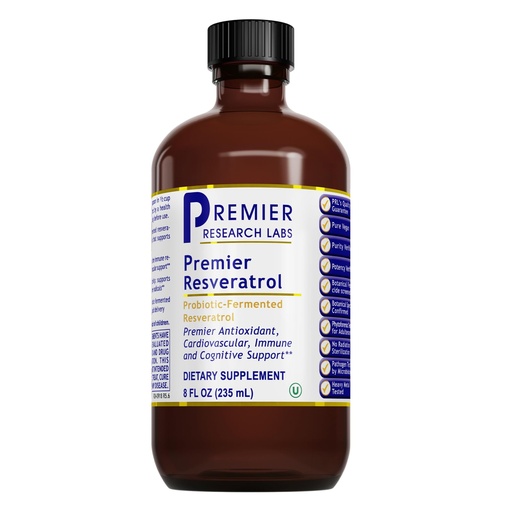 [BRSW2YAKBEPRMG34] Premier Research Labs Resveratrol - Resveratrol Liquid Supplement, Trans Resveratrol, Antioxidant Support for Heart Health & Blood Flow, Aging Support, 180 mg Per Teaspoon - 8 Fl Oz