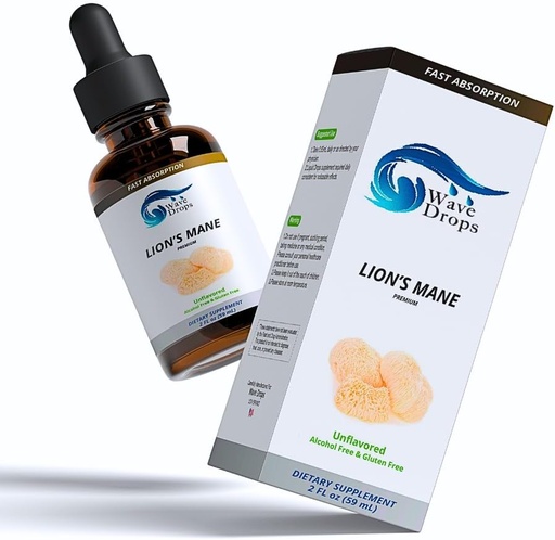 [BRSROGA7BUHRSEIY] Lion's Mane Liquid Drops Lions Mane Supplement for | Focus | Cognitive | Nootropic Brain Support | 3 Month Supply Liquid Herbal | Non-GMO | Vegan | 2 Fl Oz