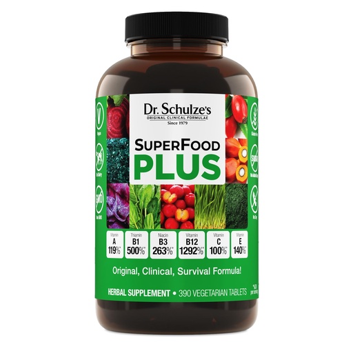 [BRSWGYYHCUHQA3LH] Dr. Schulze's SuperFood Plus - Everyday Superfood Supplement to Support Overall Wellness - Clean, Quality Nutrition - Supports Metabolism & Daily Energy - Gluten-Free & Dairy-Free - 390 Tablets