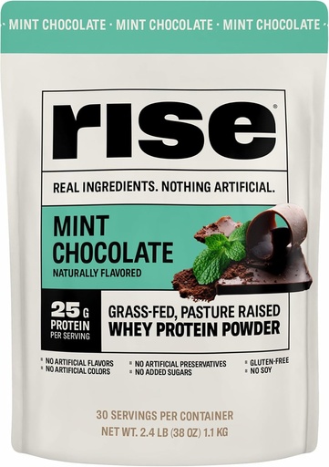 [BRSRAED7BZ7QM2D5] Rise-Fed Whey Protein Toz - Mint Chocolate | 25g Protein Yapay Flavors, Colors veya Preservatives - Sugar Free, Gluten-Free, Soy Free (2.4 lbs)