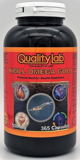 [BRSWYZINCQNR4D3Z] Krill Oil Omega Gold 500 mg 365 Capsules (Made in Canada)
