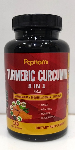 [BRSROYAKDIMB6AYU] Turmeric Curcumin Capsules - with Ashwagandha, Boswellia, Triphala, Ginger, Holy Basil, Moringa, and Black Pepper - 150 Pills 5 Month Supply