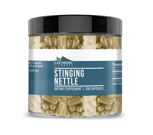 [BRSROYYNOINWYEQV] Earthborn Elements Stinging Nettle Leaf 200 Capsules, Pure & Undiluted, No Additives