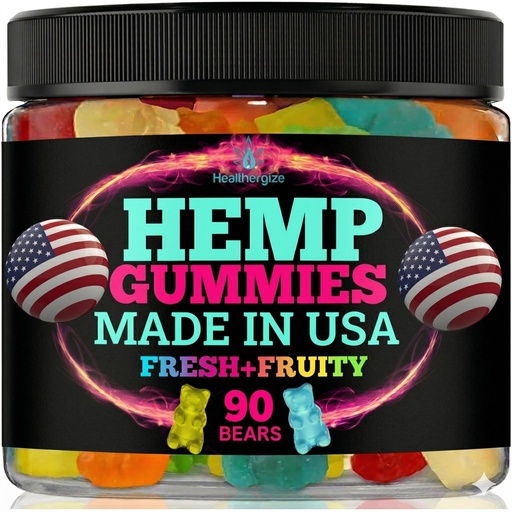 [BRSRAYYFOEBRUF32] Hemp Gummies for Sleep and Rest-Natural Hempseed Oil Infused, Fresh Fruity Flavors Tasty Candy-Made in USA-Relaxation Gummy Bear Edibles-90 Count Bears