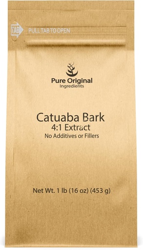 [BRSROAARAUGQYD36] PURE ORIGINAL INGREDIENTS Catuaba Bark Extract (1 lb), 4: 1 Extract, Fine Powder, Dietary Supplement