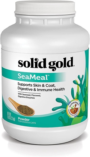 [BRSWIYT6O4PGKDTI] Solid Gold Cat & Dog Multivitamin Powder - Kelp Powder, Omega 3 & Vitamins for Dental, Digestive, Immune, Skin & Coat Health - Multi Vitamin for Dogs & Cats - Cat & Dog Food Additive Supplement - 5lb