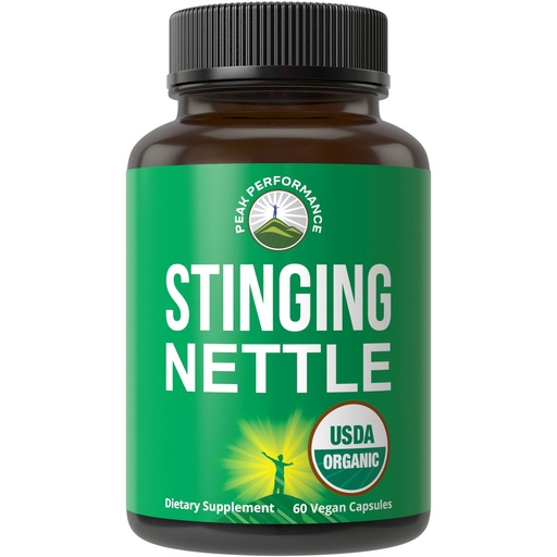 [BRSW2ZYDAENGACIZ] USDA Organic Stinging Nettle Vegan Capsules Made with Stinging Nettle Leaf Powder for Prostate, Hair Growth, Allergy. Better Than Root or Seed Extract. Plant Based Herb Supplement Tablets, 60 Pills