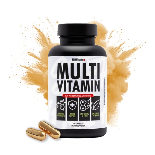 [BRSROFALPJ6B4H3H] Sculpt Nation by V Shred Multivitamin - Daily Multivitamin for Women and Men with Zinc, Vitamin C, and Copper, Nutritional Support with One Serving of Fruit and Veggies - 60 Capsules