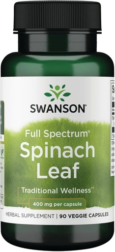[BRSWIZYBPJ4ROGTG] Swanson Full Spectrum Spinach Leaf 400 Milligrams 90 Veg Capsules