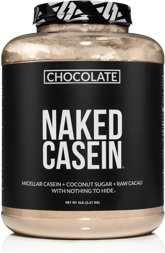 [BRSWKFQ5CVYR4GT2] Caseína de chocolate desnuda - Chocolate Micellar Casein Protein - 5 libras, GMO-libre, libre de gluten, libre de soja, libre de conservaciones - estimulación del crecimiento muscular - mejora de la recuperación - 60 servicios