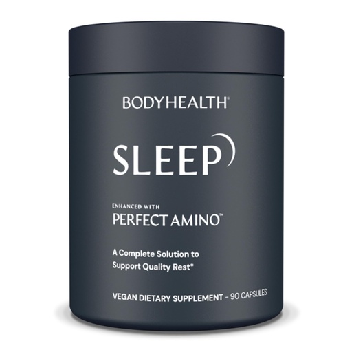 [BRSWY2QBDEJWYDLJ] BodyHealth Sleep, Sleep Aid and Supplement for Adults with 3 mg Melatonin, Non-Habit Forming Pills Enhanced with PerfectAmino - 90 Capsules